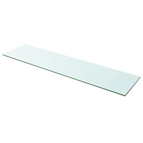 WHOPBXGAD Regalboden Glas Transparent 100 cm x 25 cm, wandregal Holz küchenregal Wand wandregal küche Badezimmer Regal Geeignet für Bäder und Küchen