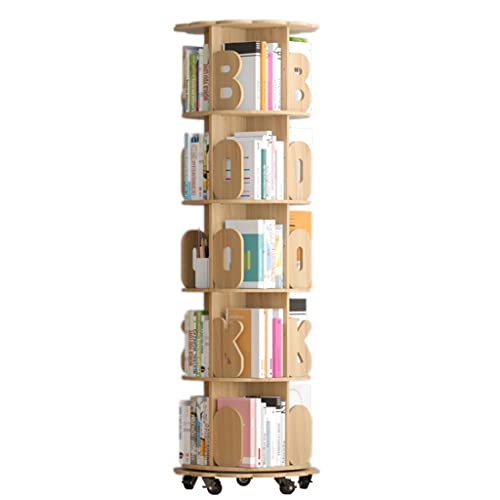 Um 360° drehbares Bücherregal, vertikales Kinderbücherregal, weckt das Interesse der Kinder am Lesen, Gute Stabilität (Holz 44 x 169 cm)