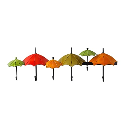 RUTAVM Wandgarderobe Garderobe Bunte Regenschirm-Wandhaken, Kleiderhaken, Kleiderhaken, Wandhalter, Organizer, Regenschirm-Wandregal Kleiderhaken