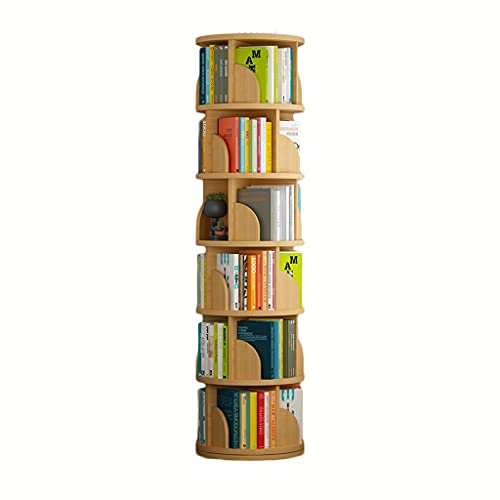 6-stufiges, multifunktionales, vertikales, um 360 ° drehbares Bücherregal Zusammengebautes Bücherregal mit großer Kapazität