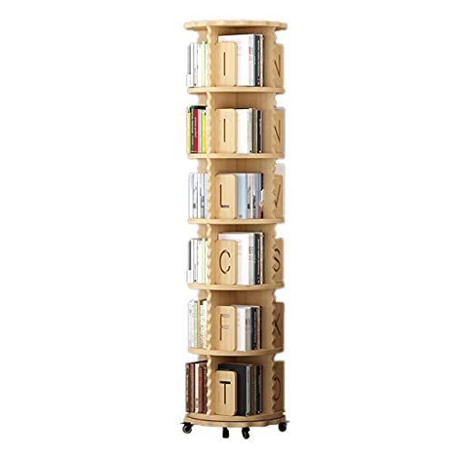 Bücherregal für Kinder, weckt das Interesse der Kinder am Lesen, um 360° drehbares mehrschichtiges Bücherregal, höhenverstellbar (Holz 50,5 x 190 cm)