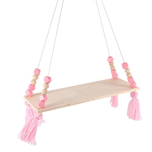 Casstad Wandregal aus Holz, zum Aufhängen, für Kinder, Baby, nordischer Stil, rosa