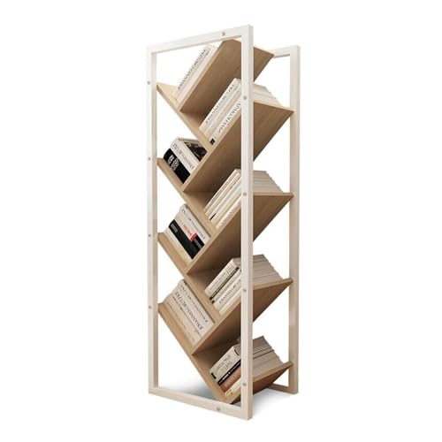 NgAnoh 9-Regal-Baum-Bücherregal, verdicktes, kompaktes Bücherregal, bodenstehendes, baumförmiges Bücherregal aus Holz zur Präsentation von Aufbewahrungsmöbeln