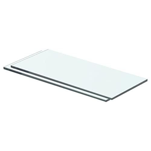 WHOPBXGAD Regalböden 2 STK. Glas Transparent 40 x 12 cm, wandregal Holz küchenregal Wand wandregal küche Badezimmer Regal Geeignet für Bäder und Küchen