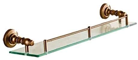 WLVG Regal aus gehärtetem Glas Badezimmerregal mit Schiene Badezimmerregale Raum Aluminium Wandregale für die Küche Badezimmer