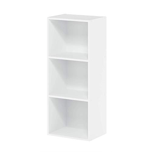 Furinno Luder 3-stufiges Bücherregal mit offenem Regal, Weiß