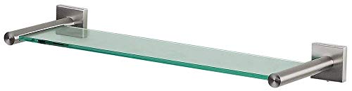 Spirella Wand-Glasablage NYO Badezimmerablage Ablage Wandablage für das Badezimmer aus Glas und Edelstahl 40cm - zum kleben und Bohren