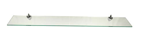 Glasregal Wandregal 110x15 cm / 8 mm Klarglas mit ICEBERG4 chromfarben/ 1 Regal