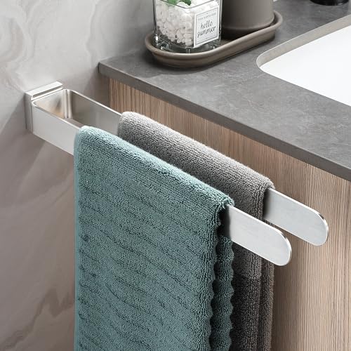 Dvocel Handtuchhalter Bohren Handtuchstange Doppelt 304 Edelstahl Silber Handtuchalterung Zweiarmig Handtuchhalter Wand für Bad & Küche