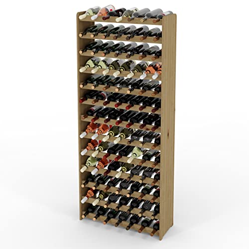 Lenmar Serie RW Weinregal aus Holz für Flaschen, Anthrazit, Braun, Natur, RW-3-91, 13-15 liegen, für 91 Flaschen, Wein, Flaschenregal (RW-3-91, 172 x 72 x 26,5, für 91 Flaschen, Natur)