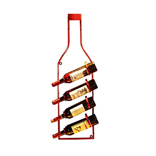 Weinregal Wandhalter Metall | LOFT Wandregal Lagerregal Wandmontage | Weinflaschenhalter | Cube Weinschrank Vintage Industrial Style (rot)