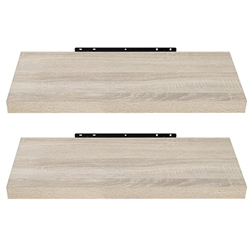EUGAD Wandregal Wandboard 2er Set Hängeregal Holz Board Modern Sonoma Eiche 60x22,9x3,8cm 0051QJ-2