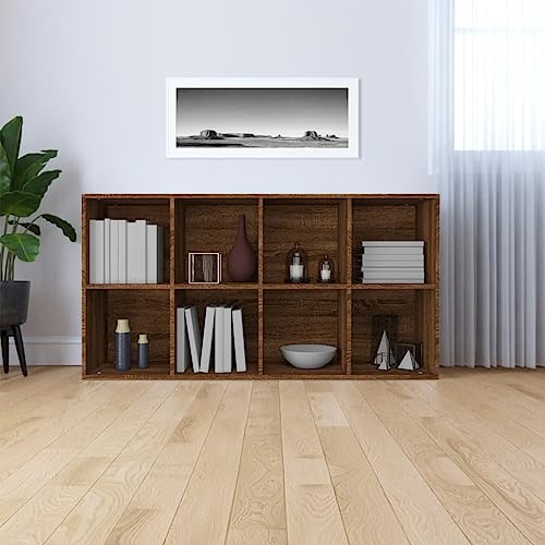 ULUYYUC Bücherregal weiß bücher Regal Bücherregal/Sideboard Eiche 66×30×130 cm HolzwerkstoffGeeignet für Büro, Arbeitszimmer, Wohnzimmer