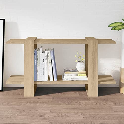 WHOPBXGAD Bücherregal Sonoma-Eiche 100x30x51 cm Holzwerkstoff, wandregal Holz wandregal küche küchenregal Wand Badezimmer Regal Geeignet für Bäder und Küchen