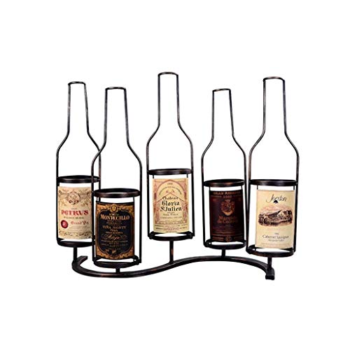 MAKIVI Wand-Weinregal für 5 Flaschen, Loft-Wandregal für Wandregale, Weinflaschenhalter, Vintage-Keller, Weinkeller-Stil (schwarz), Marriage