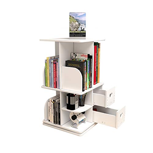 Kreatives Bücherregal Freistehendes Desktop-Bücherregal aus Holz, drehbares Bücherregal, 360 ° -Organisator-Schrankgestell mit drehbarem Medienturm Langlebig
