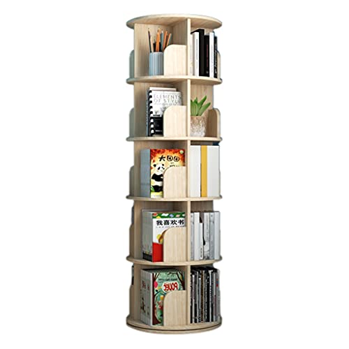 Bücherregale, um 360° drehbar, Kinderbücherregal, fördern das Interesse der Kinder am Lesen, CD- und DVD-Aufbewahrungsregal (Holz 46 x 162 cm)